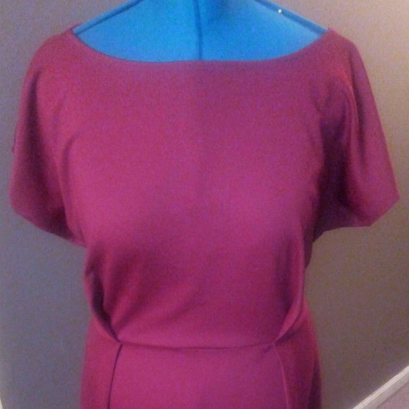 Mango Dresses & Skirts - NWT Mango Cold Shoulder Dress in Burgundy Sz L